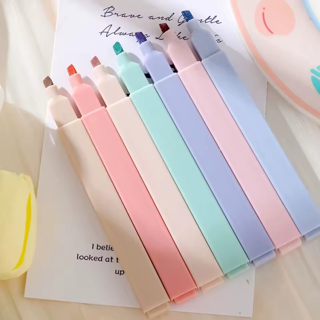 Pastel Dual-Tip Highlighter Pens (Set of 6)