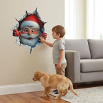 Peeking Santa Wall Decal