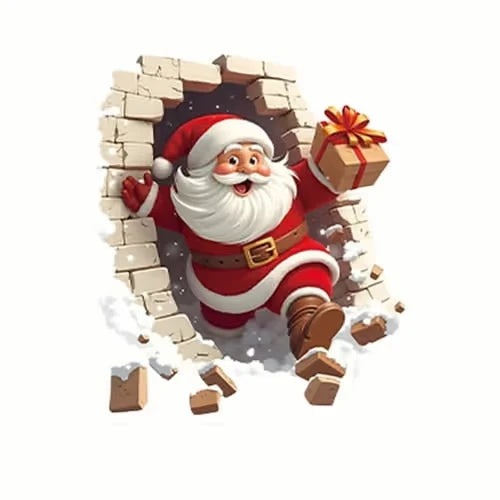 Peeking Santa Wall Decal