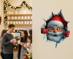 Peeking Santa Wall Decal