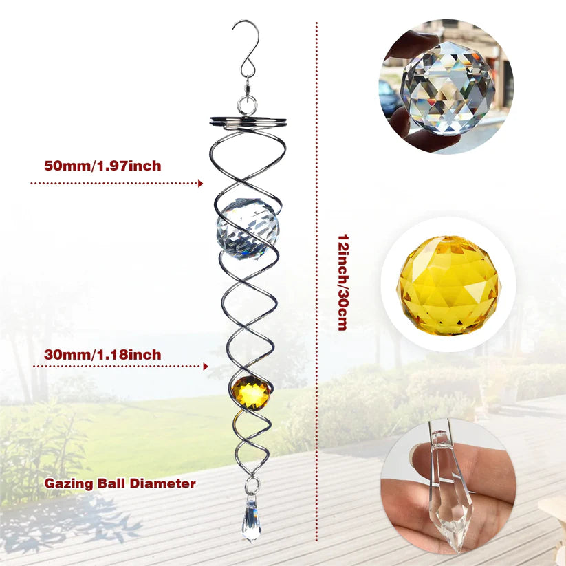 🔥 Last Day Sale Price | ✨ Handmade Spiral Crystal (14 inches Length)