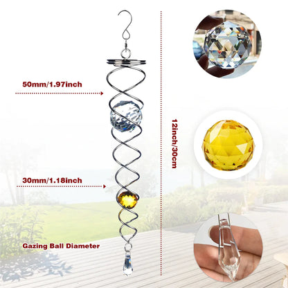 🔥 Last Day Sale Price | ✨ Handmade Spiral Crystal (14 inches Length)
