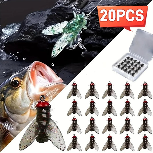 RoboFlies Lifelike Fishing Lures 🐟🎣 (Box of 20 flies)