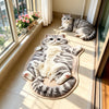 Chubby Tabby Cat Shaped Rug