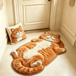 Chubby Tabby Cat Shaped Rug