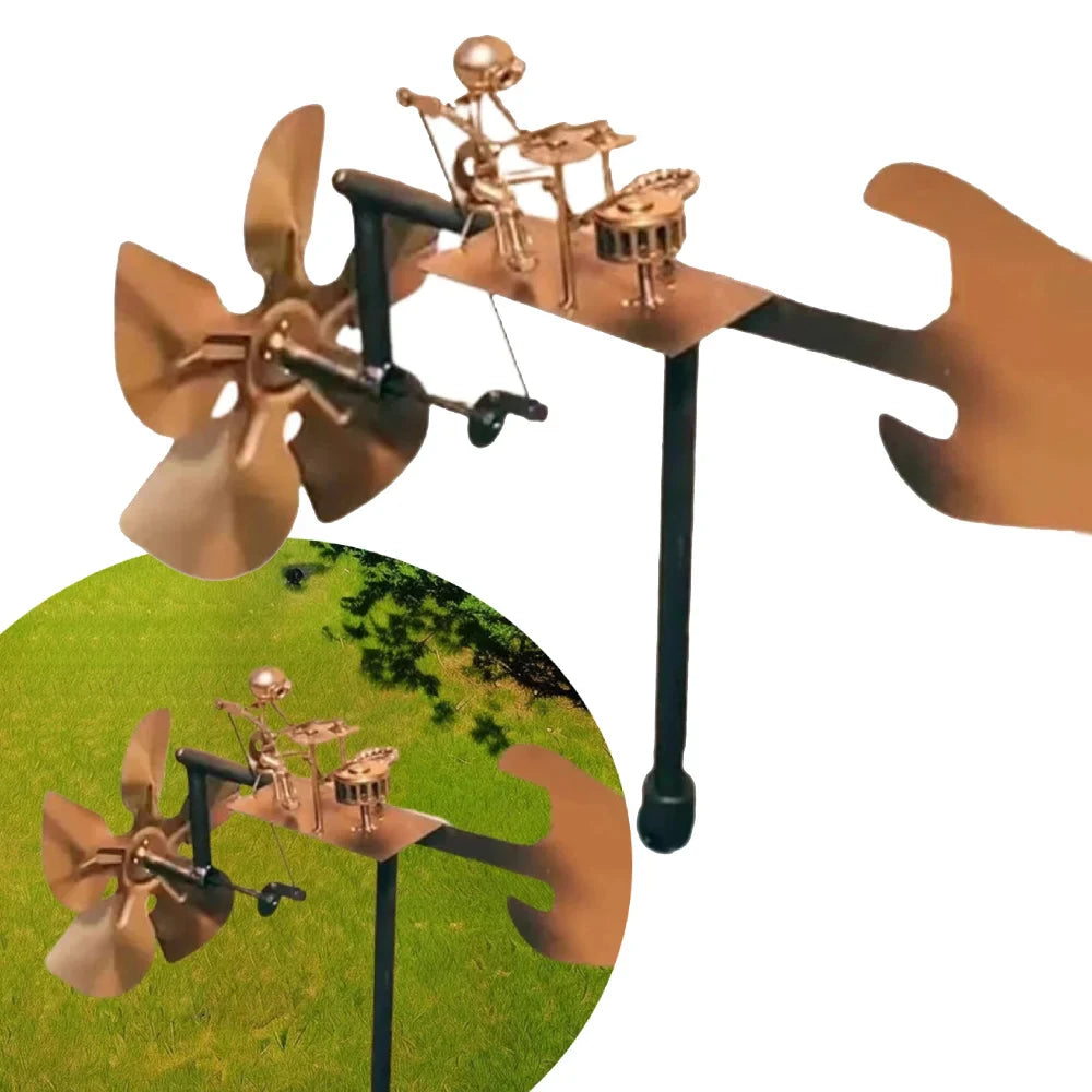 Glorex™ WindBeat Rockmill | Handmade Metal Music Wind Spinner