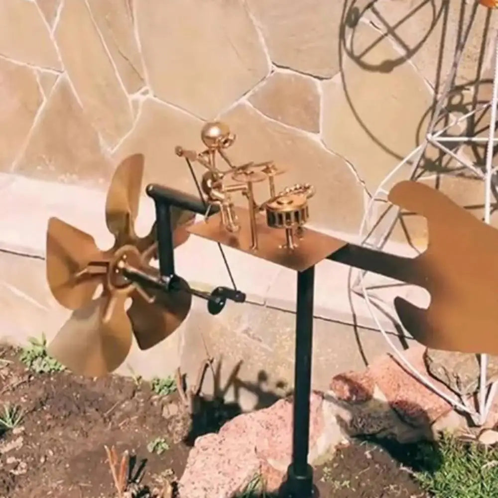 Glorex™ WindBeat Rockmill | Handmade Metal Music Wind Spinner