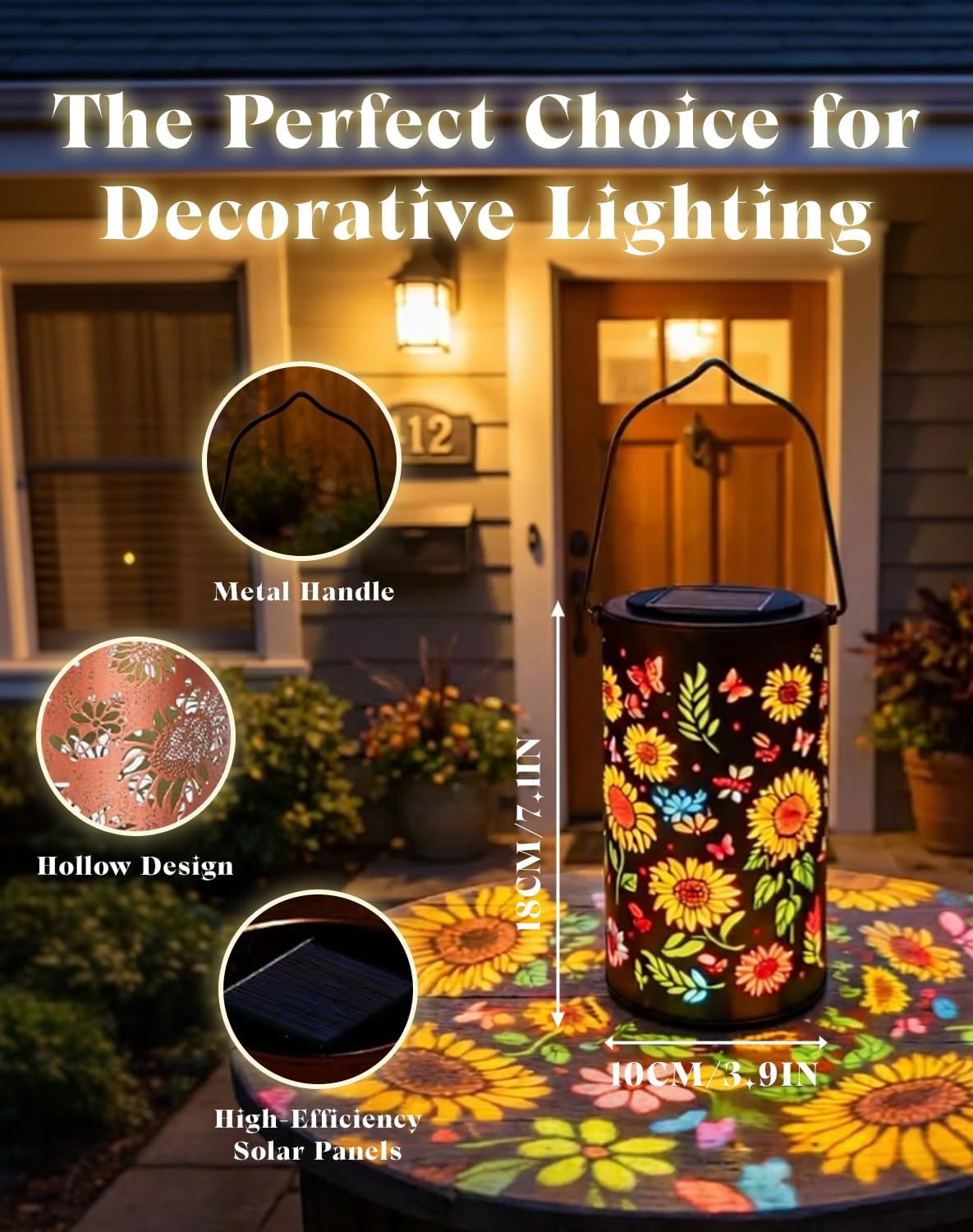 Colorful Sunflower Glow Solar Lantern