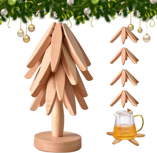 Foldable Tree-Shaped Trivet Set