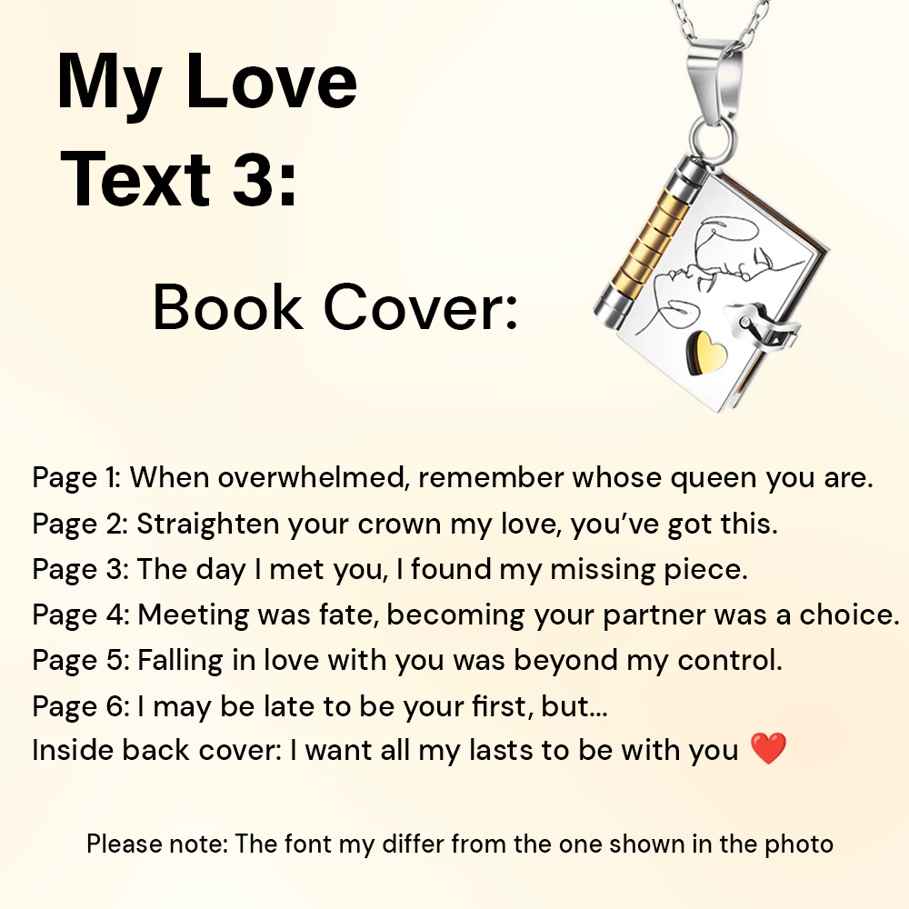 My Love Book Keepsake Necklace