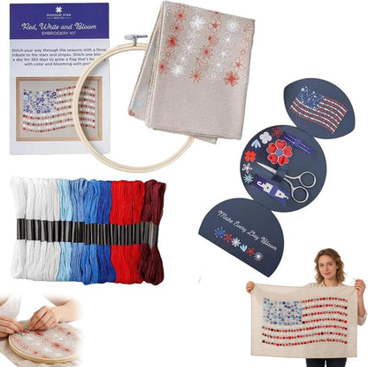 Patriot Floral Everyday Embroidery Craft Kit