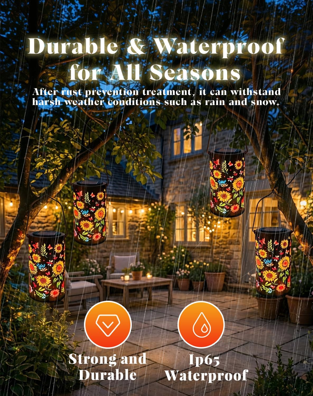 Colorful Sunflower Glow Solar Lantern