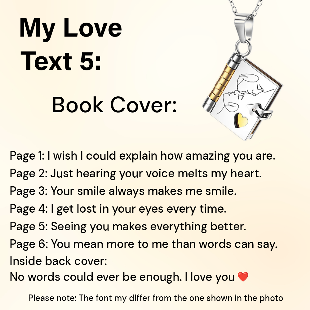 My Love Book Keepsake Necklace
