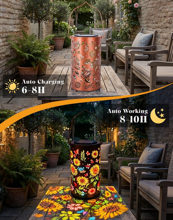 Colorful Sunflower Glow Solar Lantern