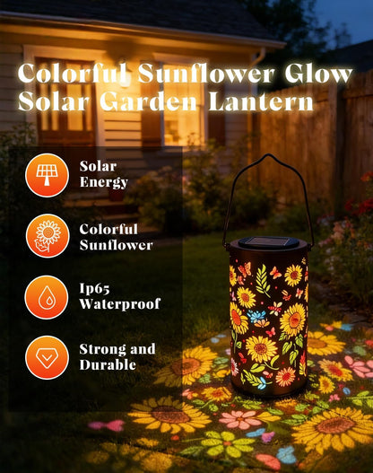 Colorful Sunflower Glow Solar Lantern