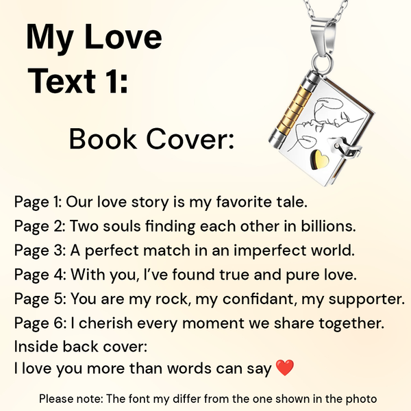 My Love Book Keepsake Necklace