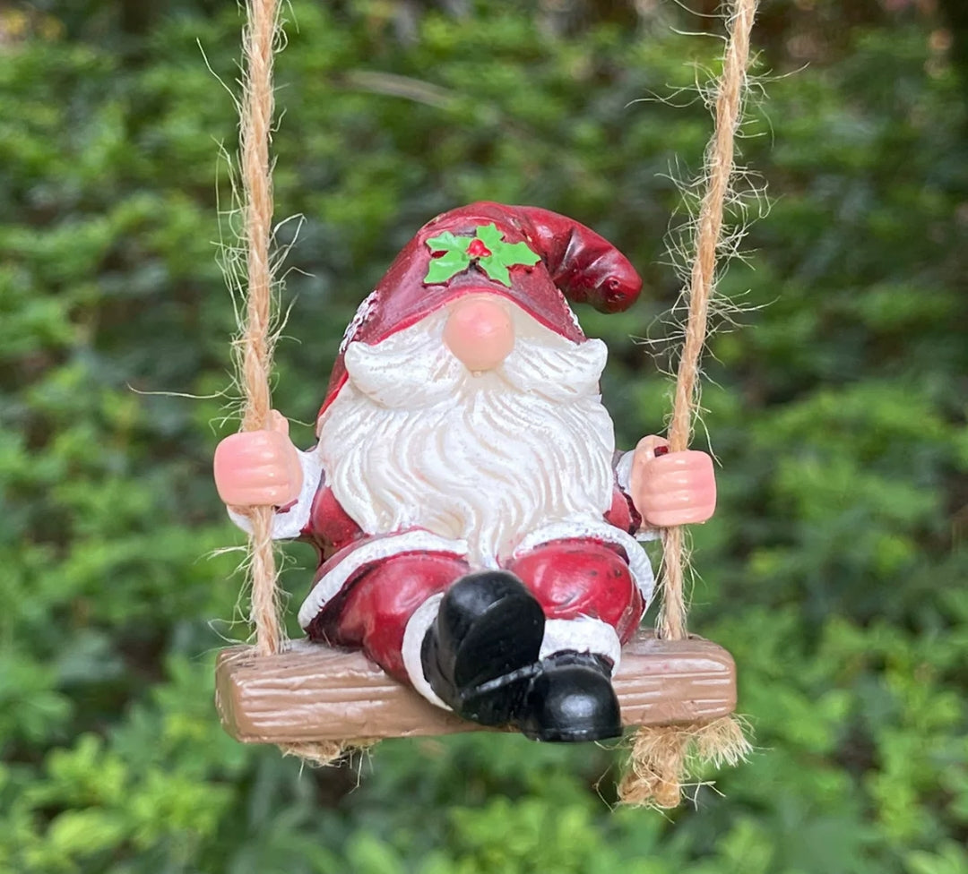 Santa on a Swing – Adorable Hanging Christmas Decoration